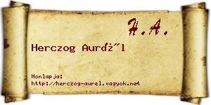 Herczog Aurél névjegykártya